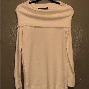 Cowl Droop White Sweater